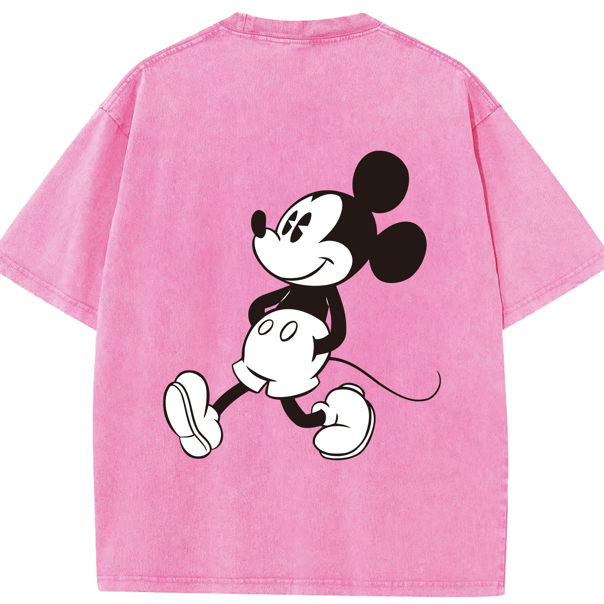 （画像用） ミッキーマウス Mickey Mouse 綿100% ヴィンテージ風 半袖Tシャツ（背面プリント）